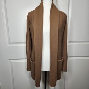 Babaton Wool Cashmere Open Front Cardigan‎ Sweater Size XXS Brown Shawl Collar